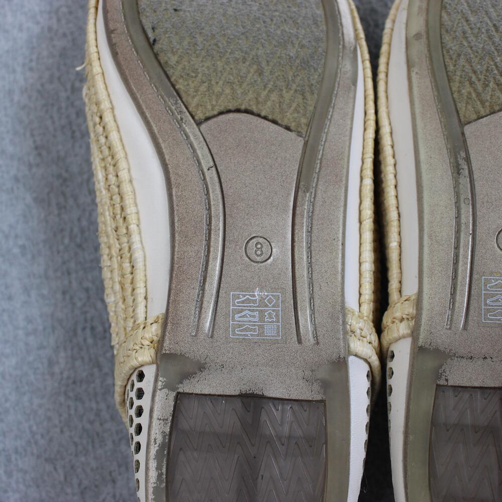 Eileen Fisher Shoes Womens Size 8 Beige Mesh Espadrille Flats Slip On Coastal - Picture 3 of 9